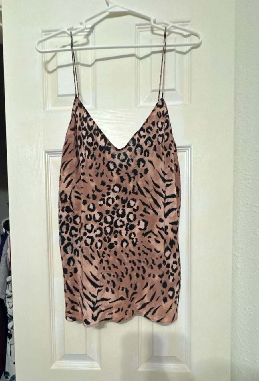 PAIGE Cicely Faded Animal Print 100% Silk Camisole